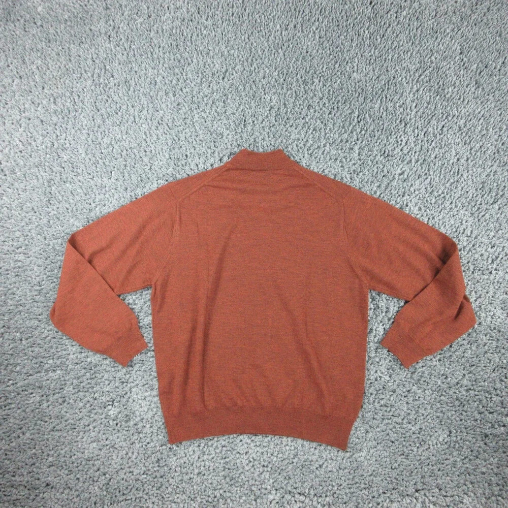 Jos A Bank Sweater Mens Large Brown Heather Wool Long Sleeve Pullover